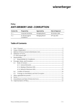 Policy on Anti-Bribery and -Corruption 2025