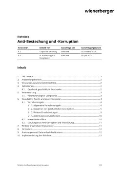 Richtlinie Anti-Korruption und -Bestechung 2025