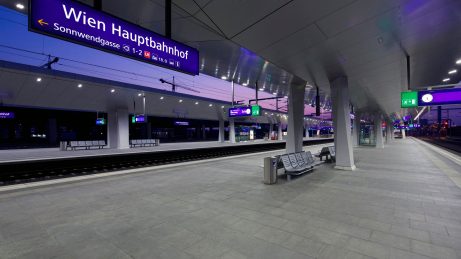 Concrete pavers at Vienna Central Station