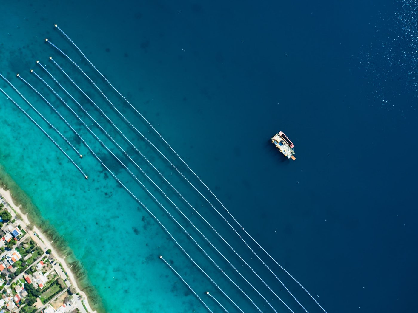 Drone - Pipes Fresh Water Supply in Aegina, Greece