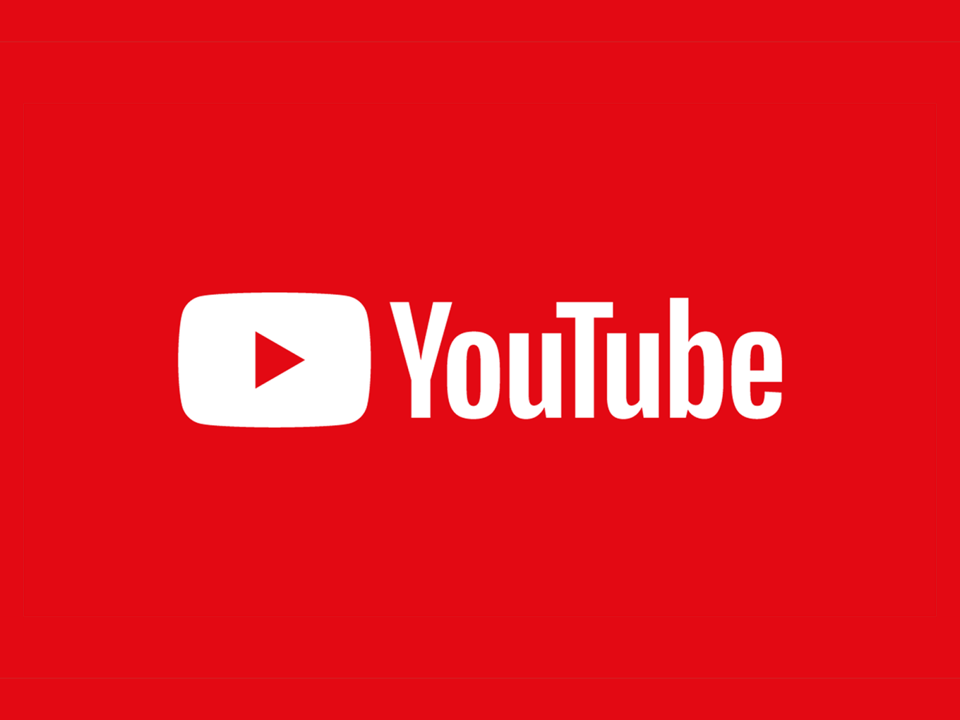 YouTube Logo, weißer Schrift und Logo auf roter Hintergrund