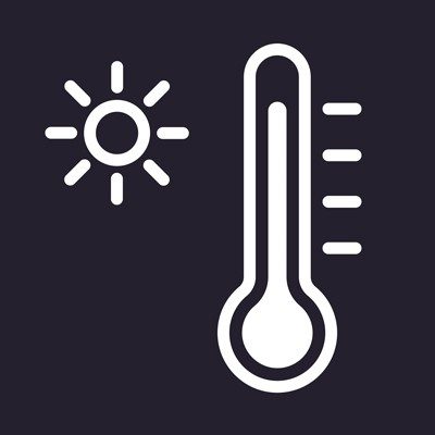 Sonne und Thermometer Icon