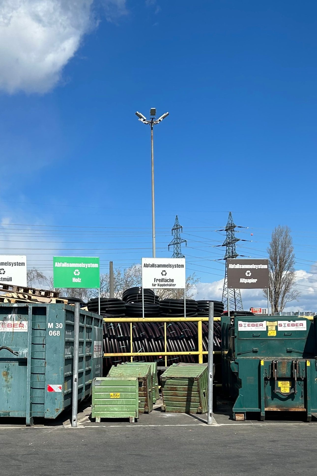 Abfallmanagement, Kontainer, Himmel