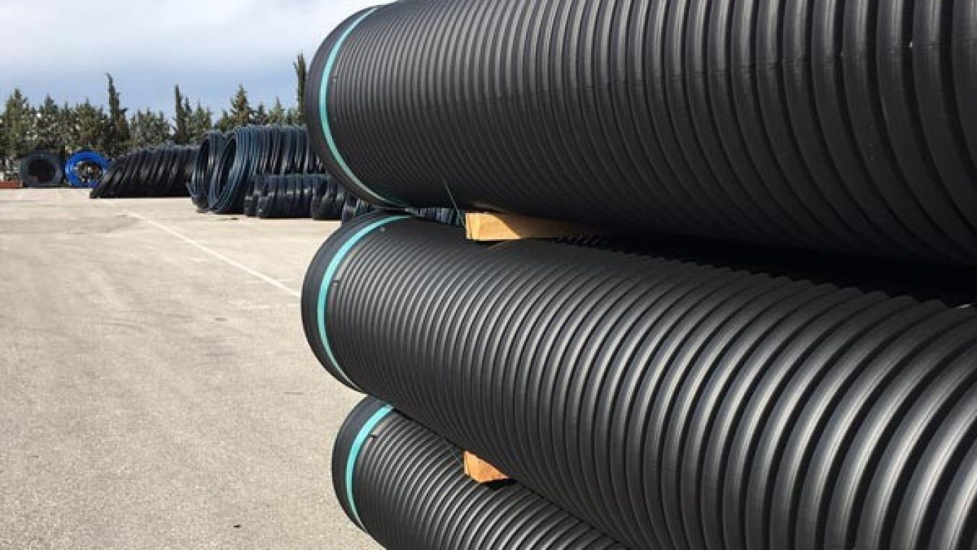 EcoCorr sewerage pipes, black pipes, stockyard