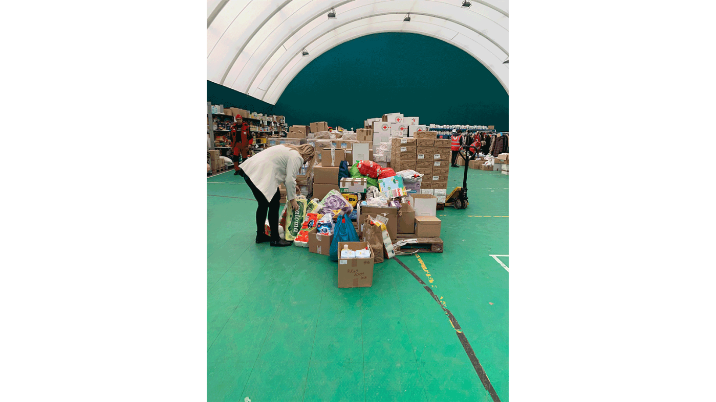 Warehouse with food and hygiene products