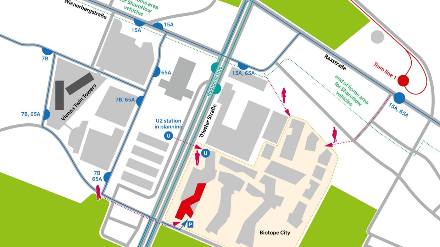 map of Wienerberg in Vienna