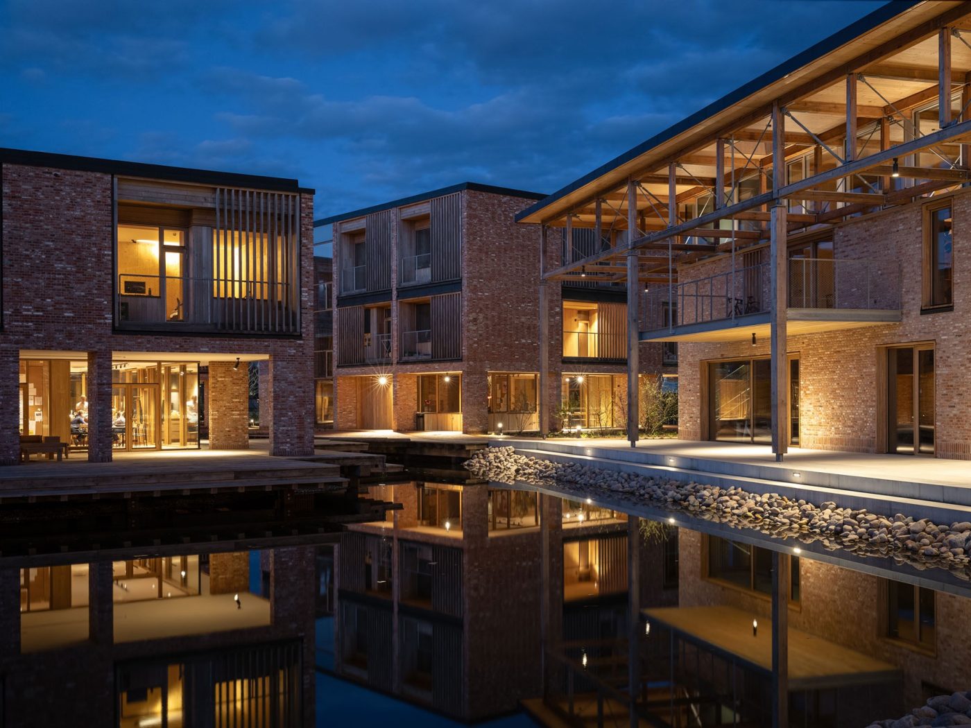 Brick Building at Night