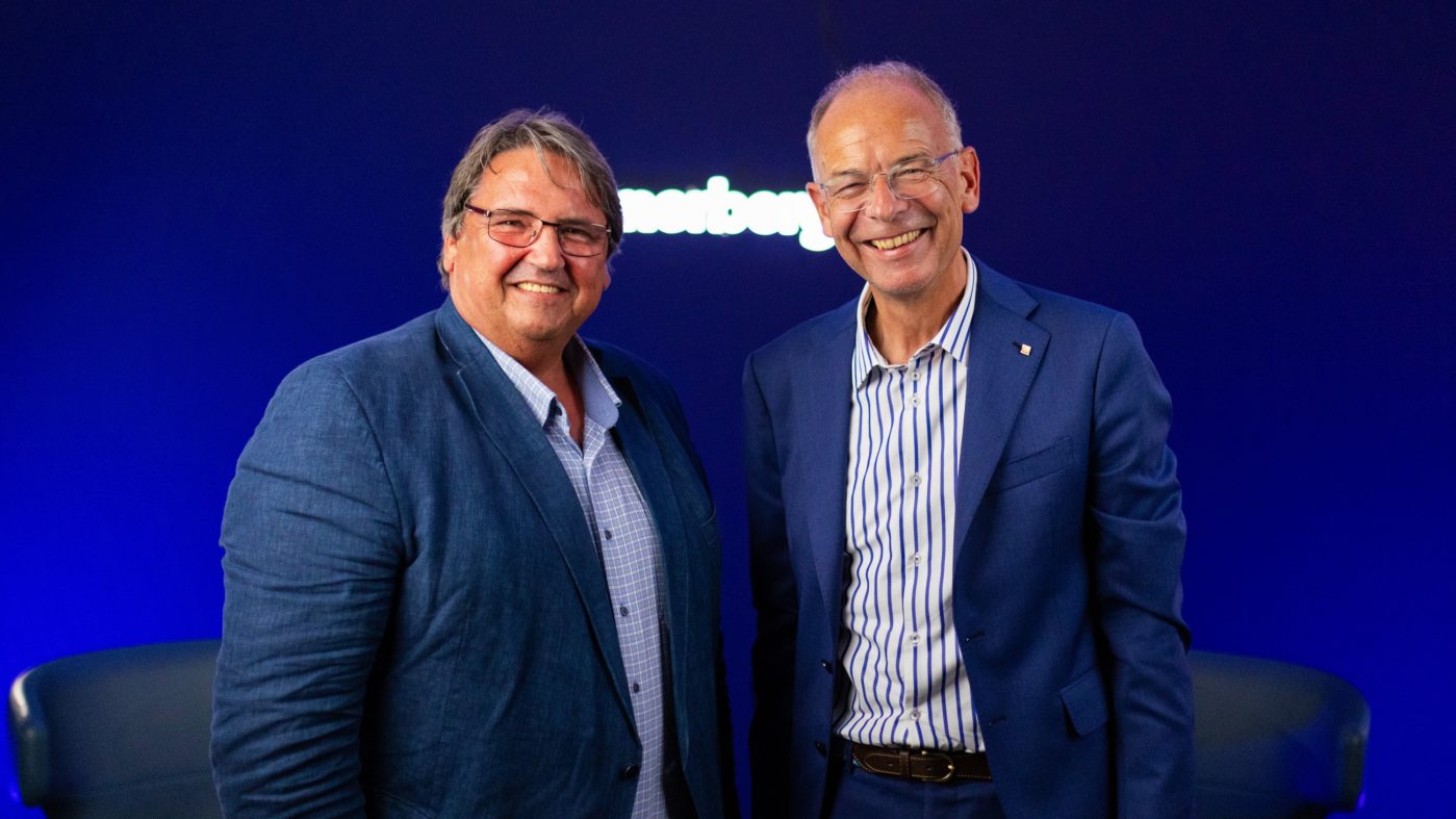 Josef Muchitsch and Heimo Scheuch in the wienerberger Podcast-Studio