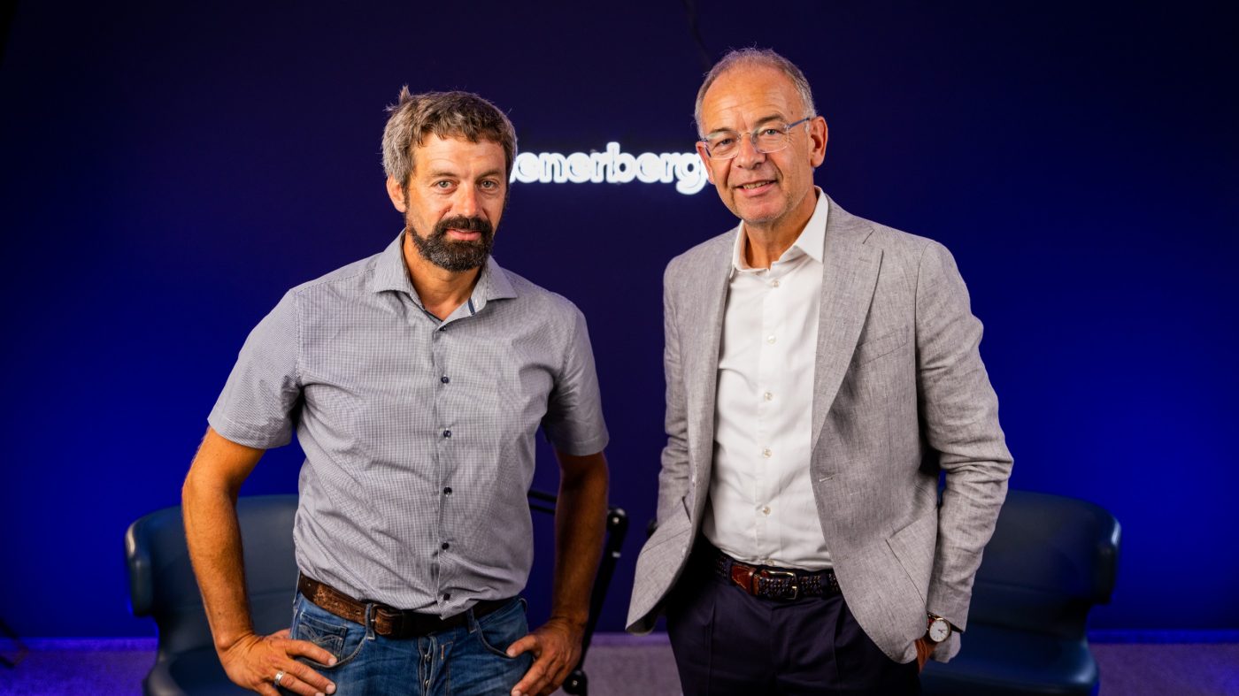 Franz Essl and Heimo Scheuch in the Wienerberger Podcast Studio