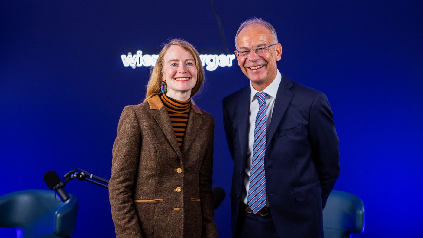 Julika Dittrich and Heimo Scheuch in the Wienerberger Podcast Studio