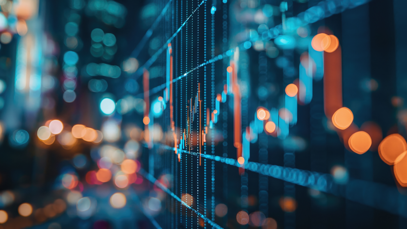 abstract image of the world of finance and investments. colorful and bokeh effect. online finance and business concept as background image.