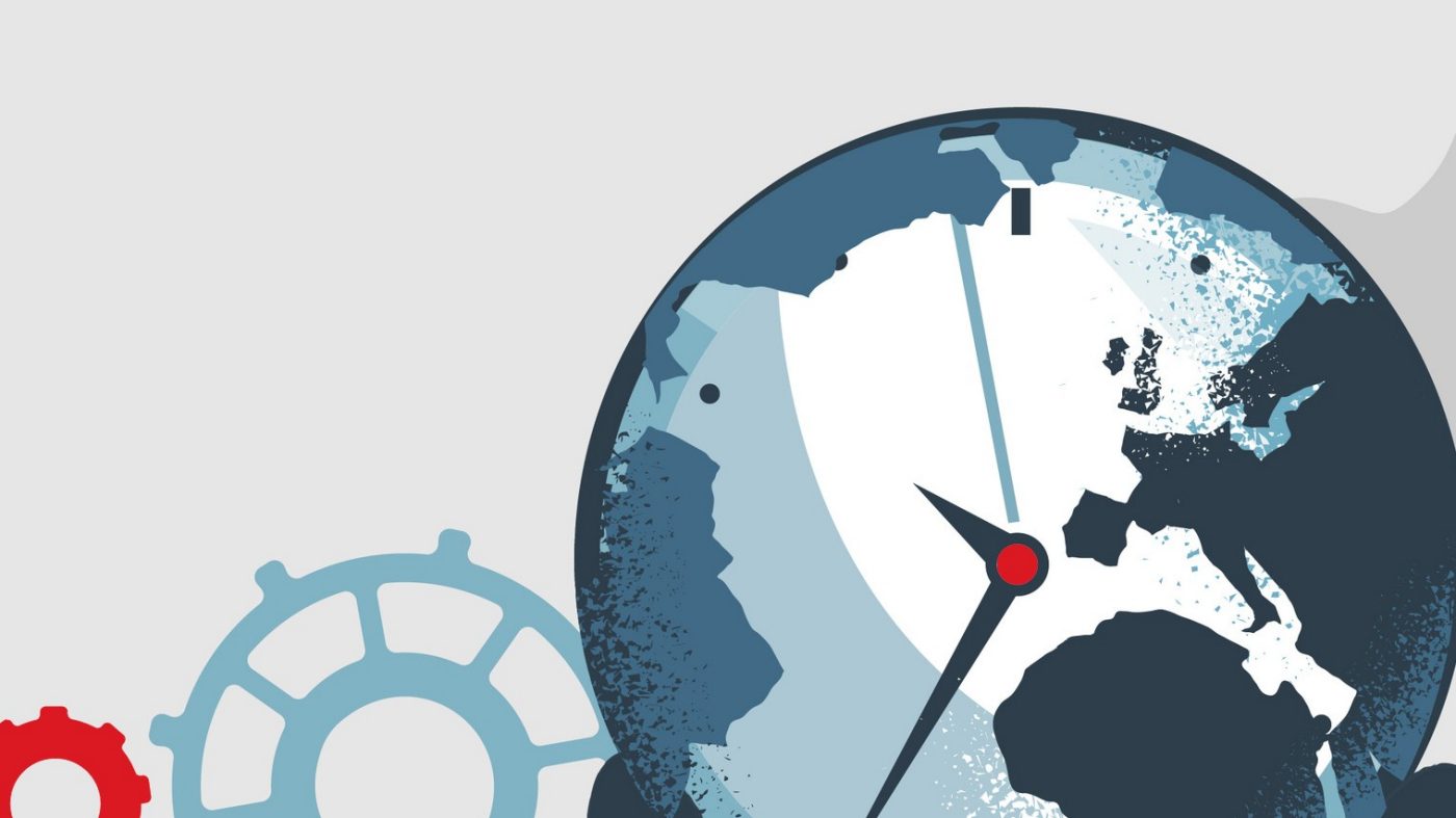 graphic, world, clock, cogs