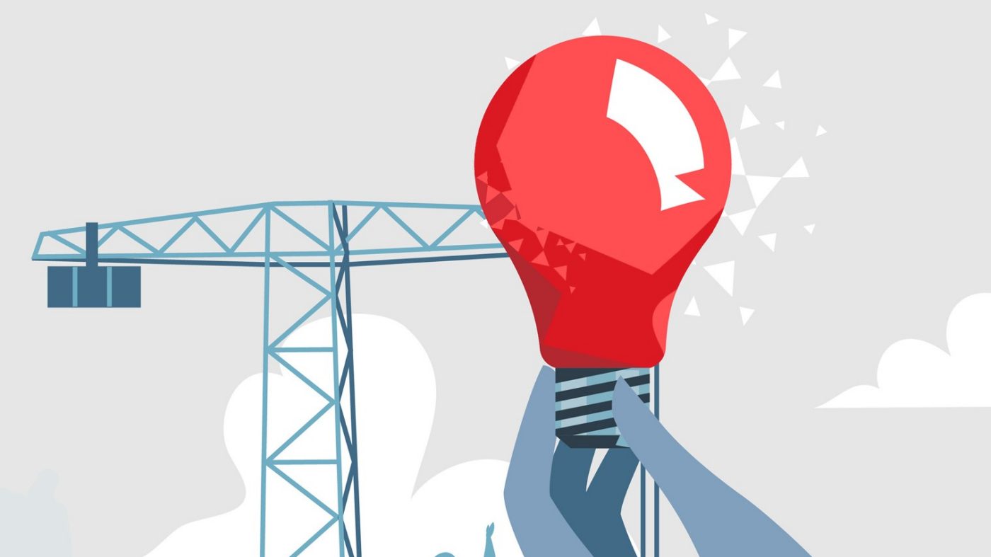 graphic, hand, lights bulb, crane