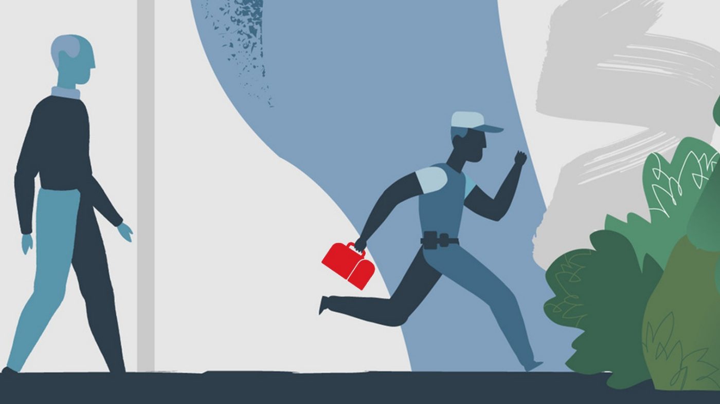 graphic, humans, running, bush