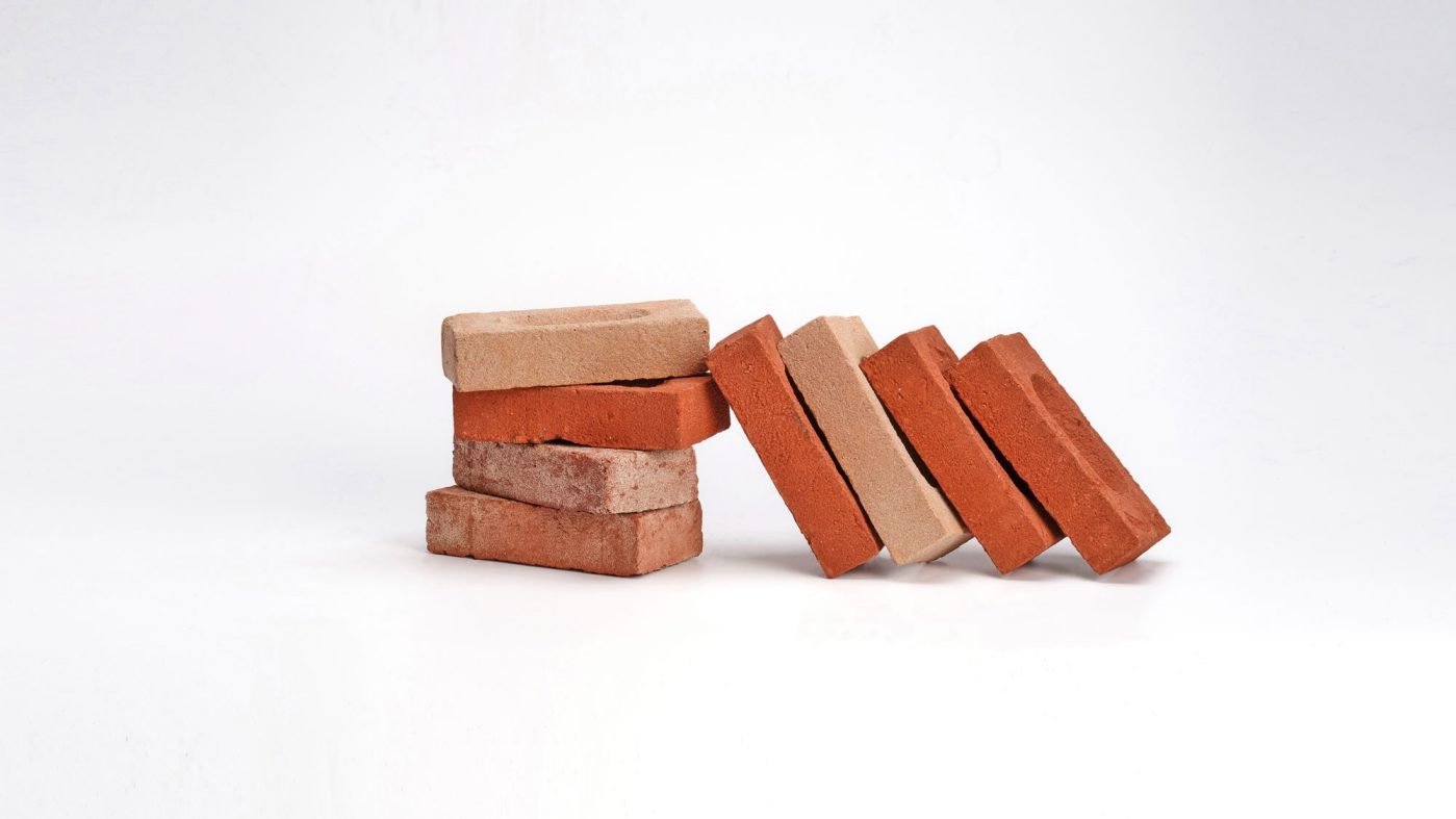 red bricks, white background
