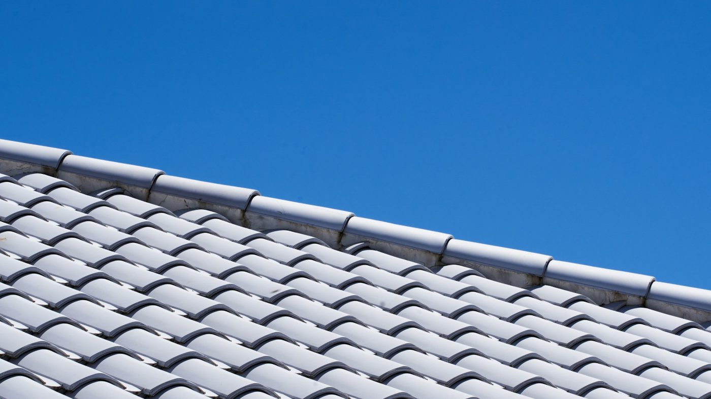 bright roof, blue sky