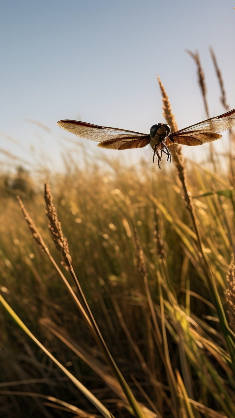 Gras, water and dragonfly