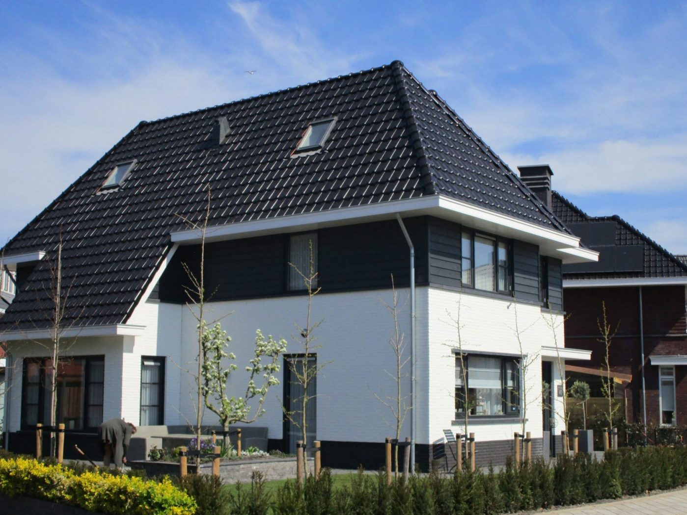 house with solar roof tiles