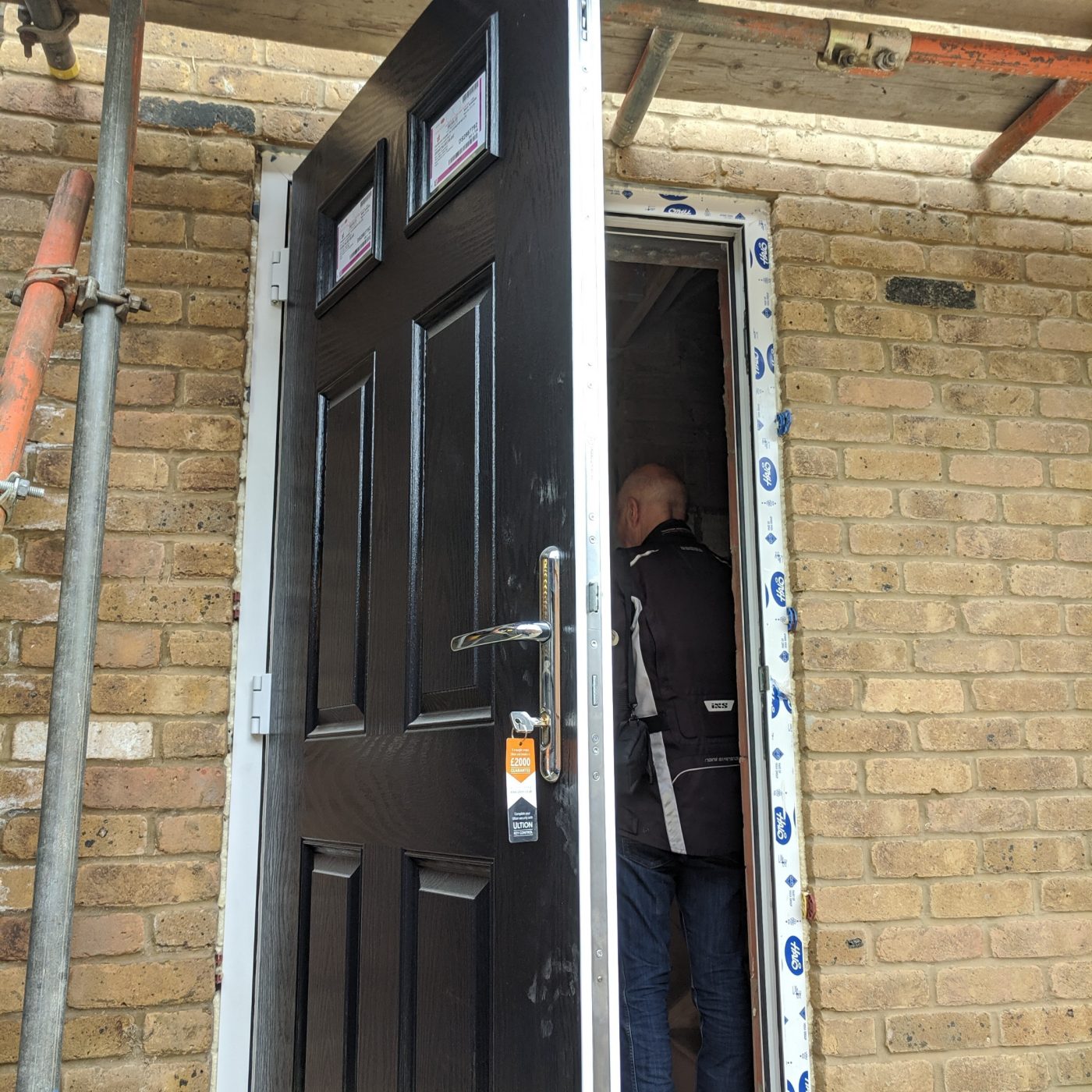 construction site, door, scaffold