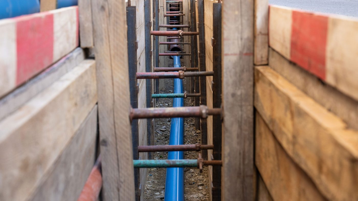 laying of pipes underground