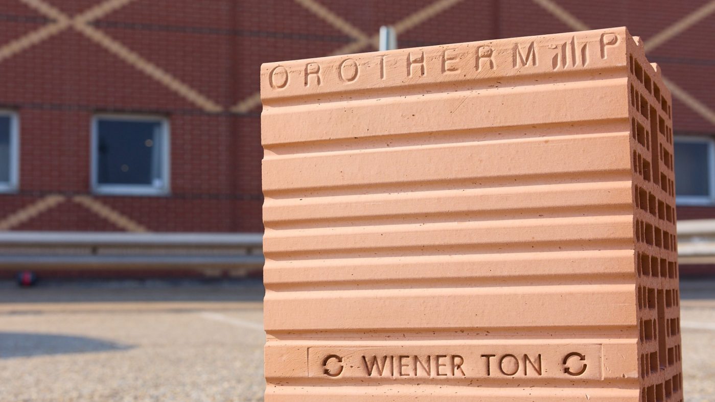 Wiener Ton clay block infront of wienerberger plant Hennersdorf